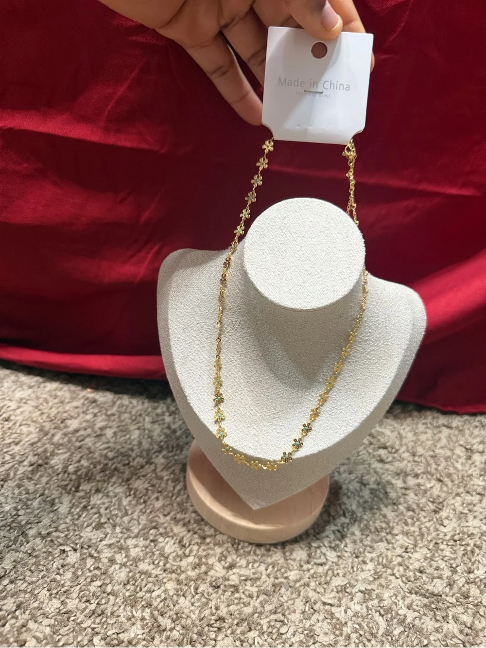 Gold Floral Chain Necklace